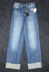 Buckle Black NWT Fit 35 Wide Leg Stretch Cuffed Jeans 26x32 High Rise BBW1388R Photo 0