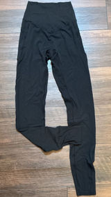 Halara High Waisted Pocket Leggings Black V-Seam Full Length XS Activewear Photo 0