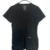 Cherokee Black Short Sleeve V-Neck Scrub Medical Professional Top Women Sz XS Photo 0