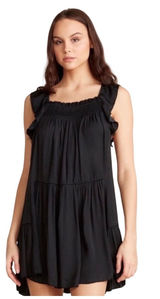 Free People Movement Want Your Love Black Smocked Mini Dress M‎ Balletcore Boho Photo 0