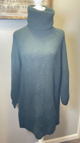 12th Tribe x The Salty Blonde Olive Green‎ Turtleneck Sweater Dress Size Small Photo 0