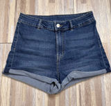 H&M Dark Blue Cuffed Denim Shorts Women’s Size 10 Photo 0