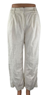 Abercrombie & Fitch White Linen Pleated Palazzo Wide Leg Trousers Dress Pants XS Photo 0