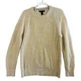 Banana‎ Republic Italian Yarn Wool Blend Sweater Beige M Tall Ribbed Crew Neck Photo 0
