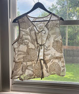 Cream lace summer top Tan Size L Photo 0