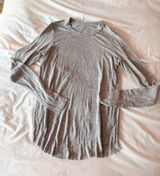 Aerie Real Soft Light Grey Ribbed Long Sleeve Top Size XS Photo 0