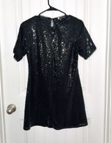 In the Beginning Black Sequin T-Shirt Dress Photo 0