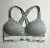 Calvin Klein Gray Modern Cotton Racerback Wireless Bralette Size Small Photo 0