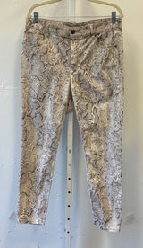White House Black Market Snakeskin Skinny Jeans High Rise Python Print Neutral Photo 0