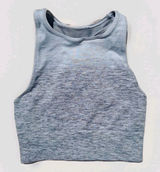 Lululemon Seamless Crop Tank Sports Bra Heather Grey High Neck Racerback Cropped Photo 0