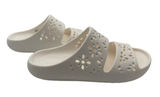 Crocs Classic Floral Cutout Sandals 210966 White Slip On Slide Men's 5 Women's 7 Photo 0