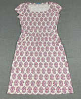 J McLaughlin Dress Womens XS Pink Floral Square Neck Fit Flare Jersey Casual Photo 0