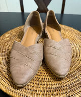 Maurices Shelby Tan Textured d'Orsay Pointed Toe Flats Women 9M Crisscross Strap Photo 0
