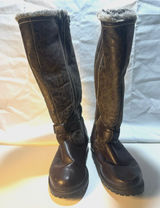 Womens Bass Size 7 Lyndsay Brown Faux Shearling Tall Boots Cozy Winter Zipper Photo 0