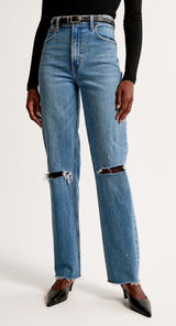 Abercrombie & Fitch Curve Love Ultra High Rise 90s Straight Jeans Photo 0