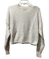 Hollister Womens Cropped Pullover Long Sleeve Knit Sweater White Size Large Photo 0