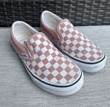 Vans Classic Slip-On mauve pink & white checkerboard unisex sneakers Photo 0