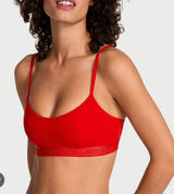 Victoria's Secret THE‎ T-SHIRT Cotton Heart Pointelle Scoop Bralette Photo 0