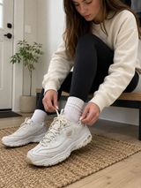 Skechers Women’s 11420EW DLites Wide Comfort Sneakers 9 W White Leather Lace Up Photo 0