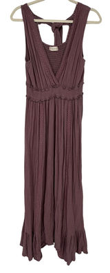 Altar'd State Boho Gauze Maxi Dress Empire Waist Lagenlook Mauve Flowy Medium Photo 0