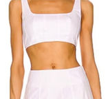 Staud Wells Corset Top Poplin White Cotton Zip‎ Back Sleeveless Bra Sz 0 #GG9-1 Photo 0