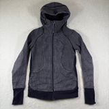 Lululemon Scuba Hoodie Full Zip Jacket Black White Micro Dot Print Size 4 Photo 0