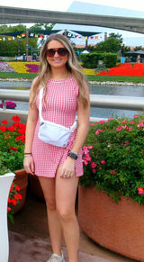 Red and white checkered athletic dress Photo 0