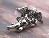 Vintage Silver Cherub Angel Lapel Hat Pin Brooch 1" Guardian Angel Gift Avon Photo 0