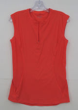 Athleta Womens Small Coral Orange Quarter Zip Sleeveless Cycling Training Top Photo 0
