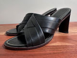 Cole Haan Country Slide Sandals Womens 7.5 Black Leather Block Heel Minimalist Photo 0