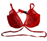 Ann Summers Red Lace Trim Balconette Bra Eyelash Trim Straps‎ Size XL Strappy Photo 0