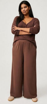 TORRID Wide Leg Brown Lounge Pants Size 1X Photo 0