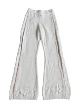 LoveShackFancy White Toro Crochet Flare Pants Wide Leg Pointelle X-Small Women's Photo 0