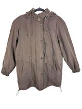 Braetan Tan Faux Suede Full Zip‎ Rumovable Hood Lined Insulated Coat Size M Photo 0