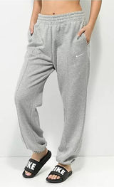 Nike Gray Fleece Jogger Sweatpants Embroidered Swoosh XS Photo 0