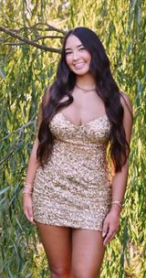 gold homecoming dress Photo 0
