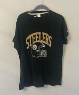 Homage Women’s Gray Pittsburgh Steelers Helmet Single Stitch Shirt Size XL Photo 0