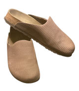 Birki’s by Birkenstock Ribbed Corduroy Suede Clogs Mules Taupe Brown | EU 38 US 7 Photo 0
