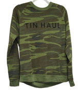 Alternative Sweater Womens Size‎ Medium Crew Neck Green Camouflage Photo 0