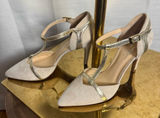 Brenda Zaro Elegant Tan and Gold Heels with Metallic Accents 7.5 Photo 0