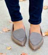 Madewell Calf Hair Pointed Toe Slip On Loafers in Grey‎ Size 8 Photo 0