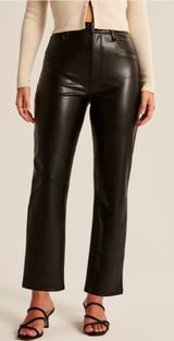 Abercrombie & Fitch The ankle straight ultra high rise curve love leather pants Photo 0