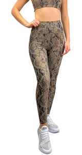 Alo Yoga High Waist Snakeskin Vapor Leggings Tan Black Animal Print Size M Photo 0