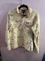 Patagonia Synchilla Yellow Floral Snap-T Fleece Pullover Size Small Photo 0