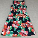 Tommy Hilfiger Dress Womens 6 Floral Fit Flare Sleeveless Knee Length Tropical Photo 0