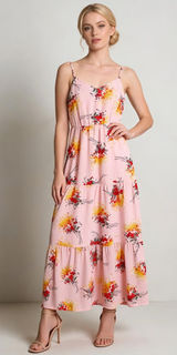 J. CREW | Pastel Pink Floral Spaghetti-Strap Maxi Dress Sz 00 Photo 0