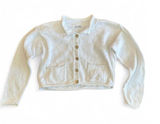 Erik Stewart White Cotton Button-Up Cropped Cardigan 2/Small Photo 0