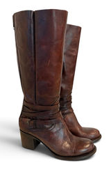 Freebird by Steven Wiley Rich Brown Leather Tall Boots Size 9 Photo 0