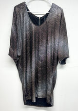 Zara Basic Evening Womens Silver/Brown Metallic Oversized Mini Dress Size M Photo 0