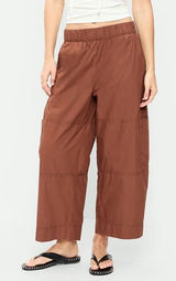 NWT! Old Navy Mid-Rise Cropped Barrel-Leg Utility Pants Photo 0